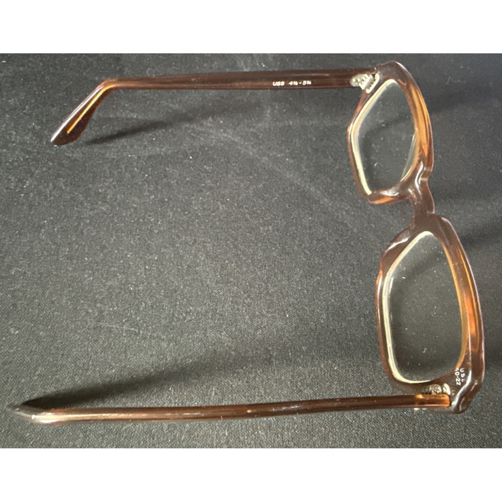 Vintage USS Military Eyeglasses Frames Only Brown 50-22 4 1/2 - 5 3/4 BCG USA